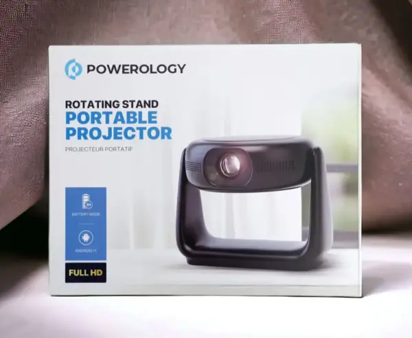 POWEROLOGY ROTATING STAND PORTABLE PROJECTOR FULL HD | BATTERY MODE 2H